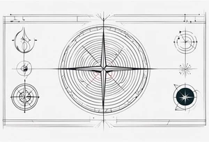 Coordinates and lines tattoo idea