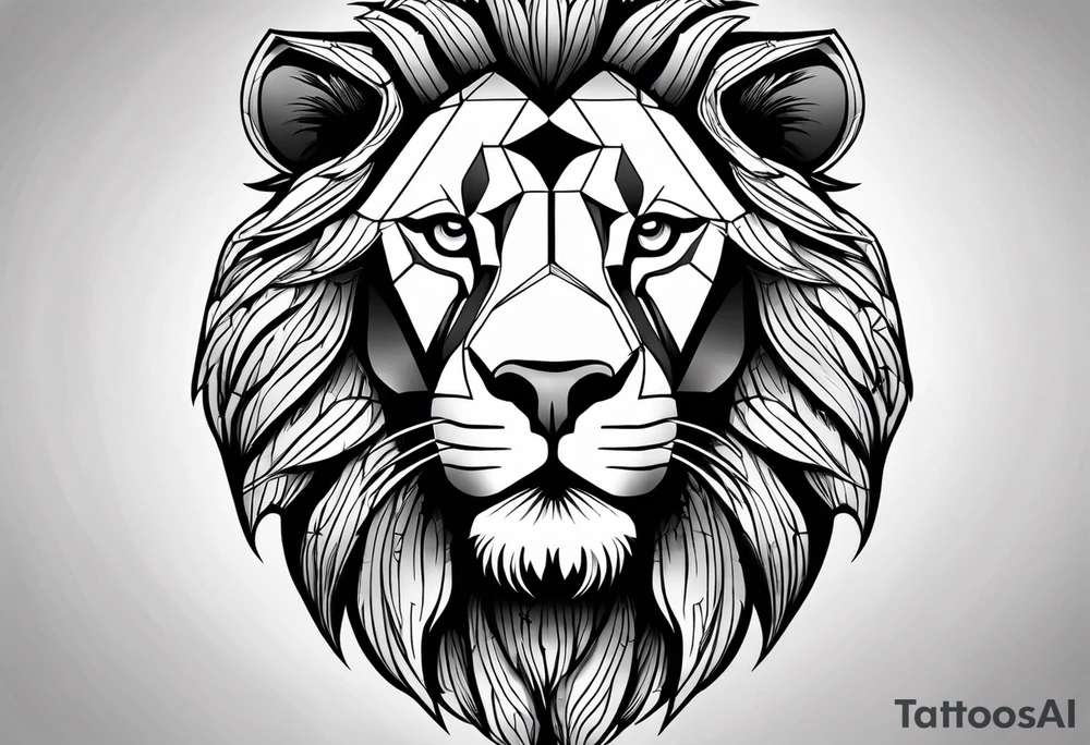 powerful majestic lion, close-up tattoo idea