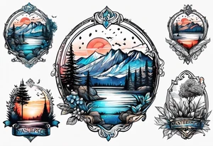 Landscaping with sprinklers tattoo idea