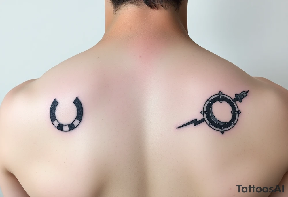 Abstract Line tattoo of pause, play, rewind, & stop with mental and spiritual awareness tattoo idea
