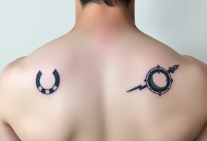 Abstract Line tattoo of pause, play, rewind, & stop with mental and spiritual awareness tattoo idea
