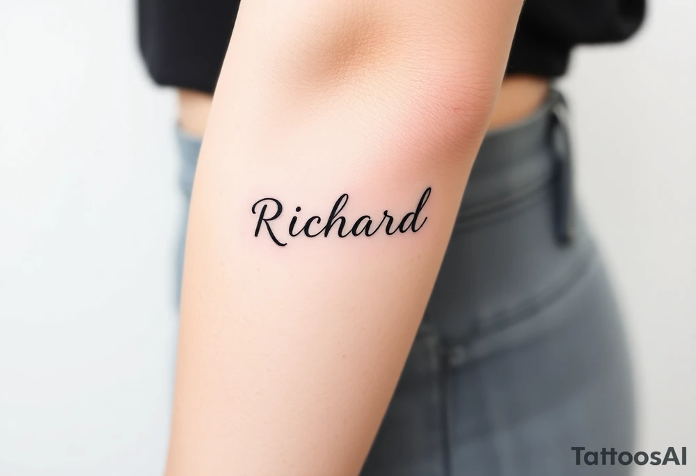 The name Richard wrote in cursive tattoo idea
