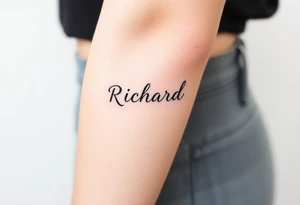 The name Richard wrote in cursive tattoo idea