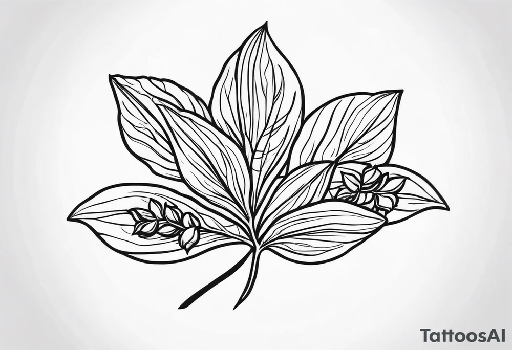 Create a tattoo sketch depicting one Georgian khinkali with one cilantro on the side tattoo idea