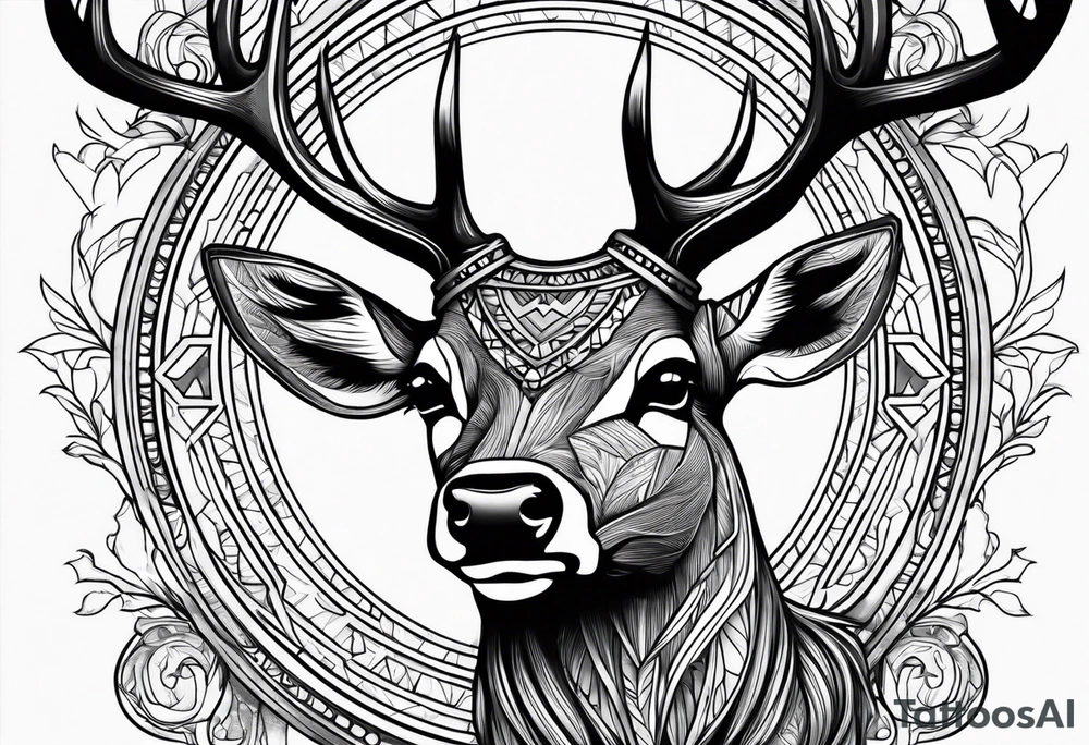 Deer with Jason mask tattoo idea