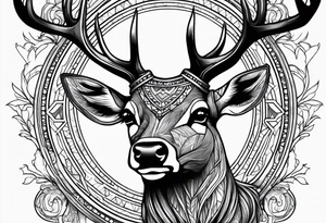 Deer with Jason mask tattoo idea