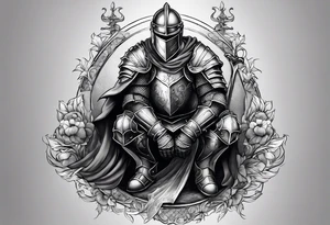 knight kneeling tattoo idea