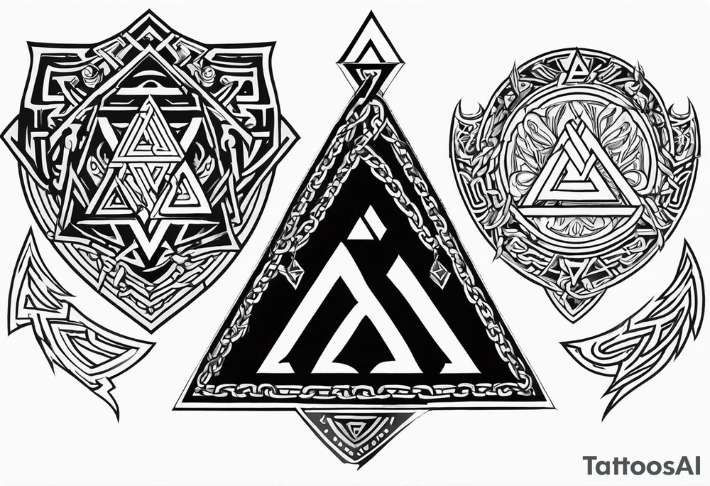 Valhalla shield sword valknut fire chains valknut tattoo idea Valhalla shield sword valknut fire chains valknut tattoo idea