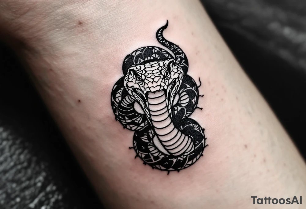 streetwear snake seen from the up view tattoo idea