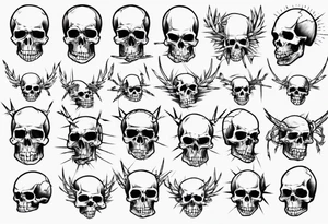 Barbed wired around skull tattoo idea