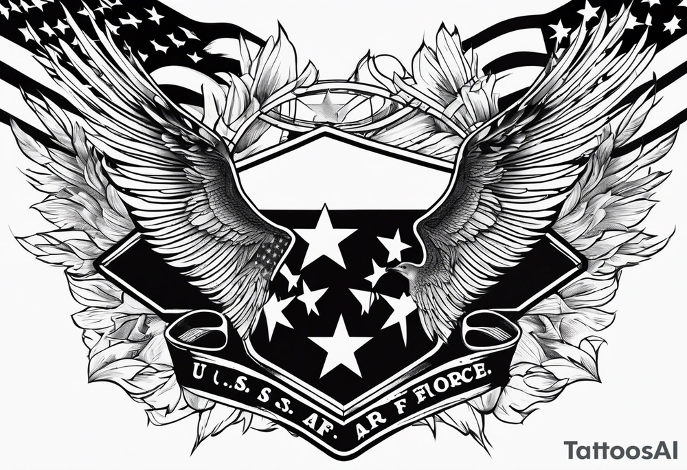 American flag and U.S. Air Force tattoo idea