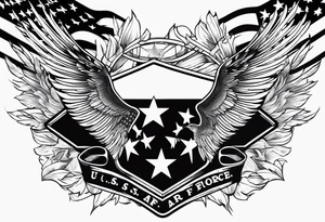 American flag and U.S. Air Force tattoo idea