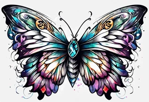 Half Butterfly half angel wings tattoo idea
