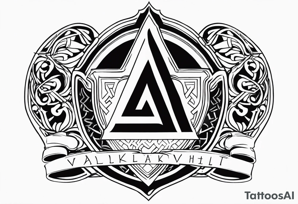 Valhalla shield sword axe Valknut tattoo idea