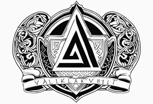 Valhalla shield sword axe Valknut tattoo idea