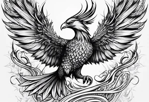 Phoenix rising from flames tattoo idea