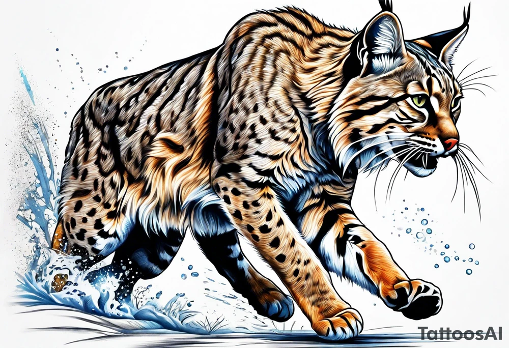 Bobcat running tattoo idea
