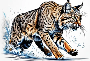 Bobcat running tattoo idea