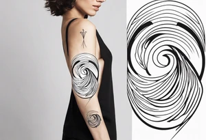 thin tattoo that spirals
 around the arm and forearm tattoo idea