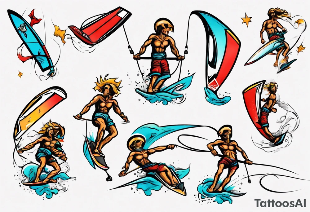 Kiteboarding tricks god tattoo idea