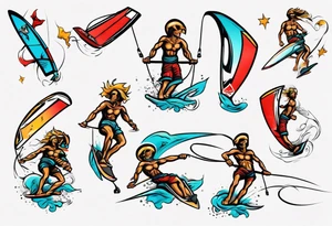 Kiteboarding tricks god tattoo idea