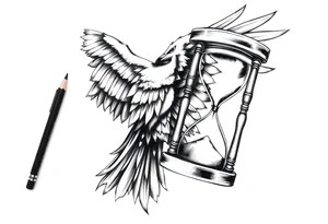 a raven and a hourglass. tattoo idea