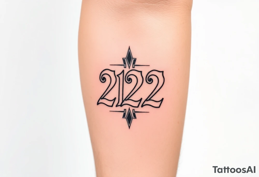 Number 222 tattoo idea