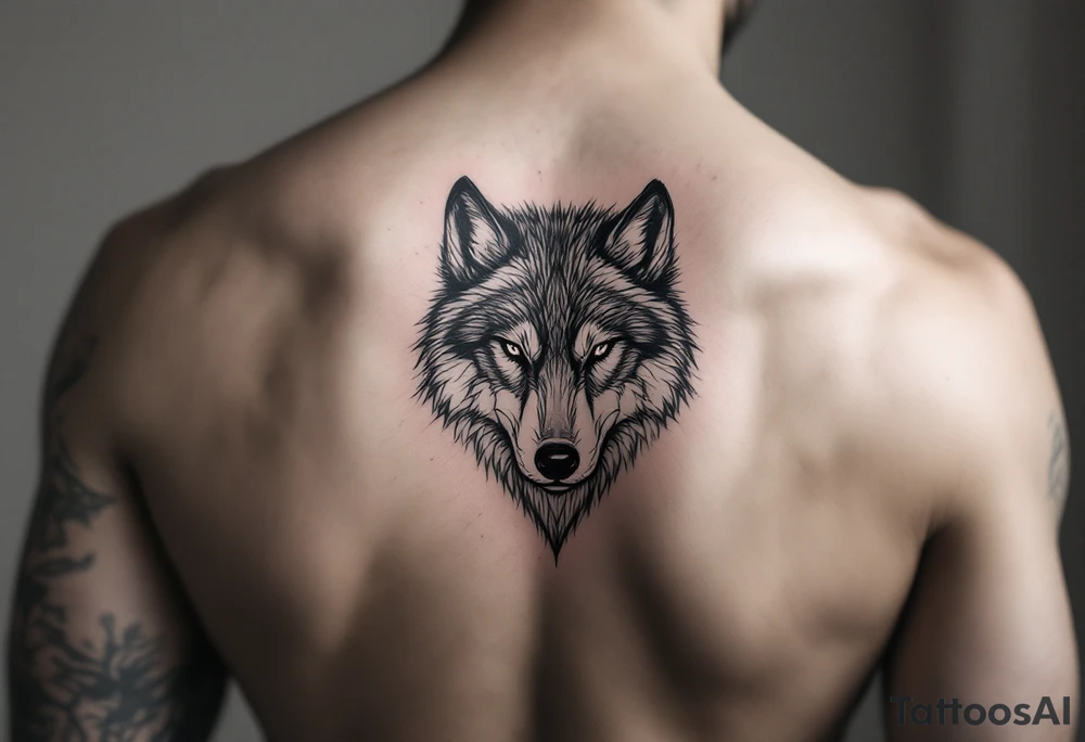 mongolian grey wolf tattoo idea