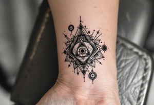 photographer trippy geometric tattoo idea