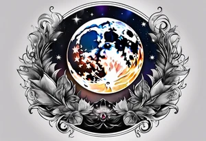 Smoke wrapping around the moon tattoo idea