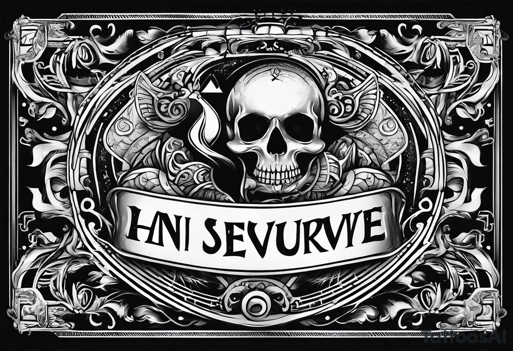 The number 44, around it the text “no one survive” tattoo idea
