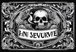The number 44, around it the text “no one survive” tattoo idea