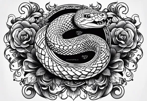 Arm tattoo with a snake amd smoke tattoo idea