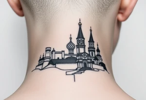 The Kremlin or St. Basil's Cathedral scene tattoo idea