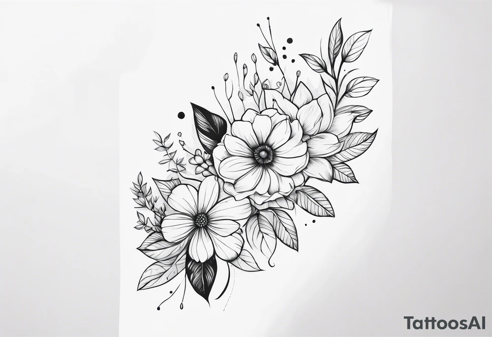 floral leg sleeve tattoo idea