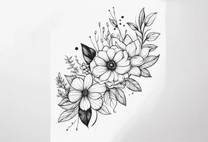 floral leg sleeve tattoo idea