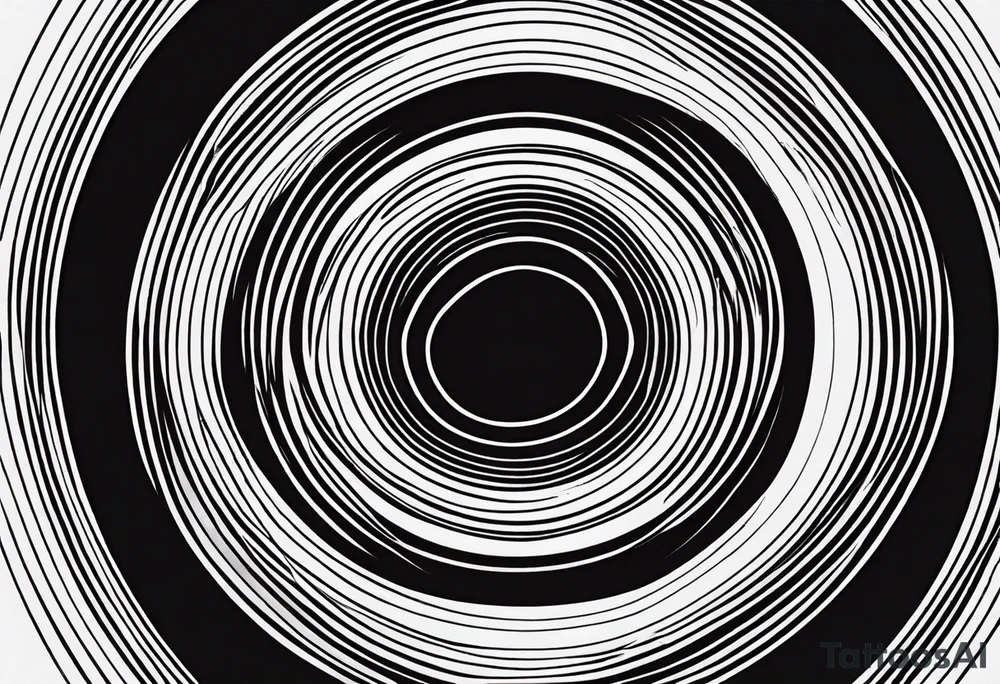 Concentric circles with alternating rings that flip from black to white every 90 degrees, alternating tattoo idea