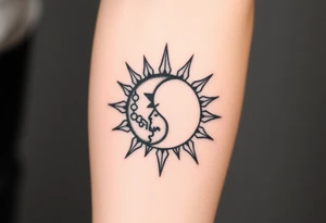 diabolic moon and sun tattoo idea
