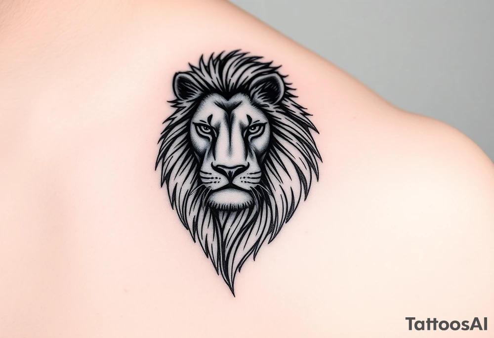 lion on the shoulder tattoo idea