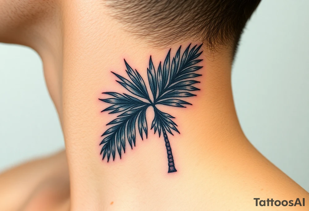 palm tree leaves tattoo idea