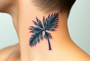 palm tree leaves tattoo idea
