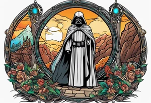 Lord of the rings with Star wars square tattoo idea