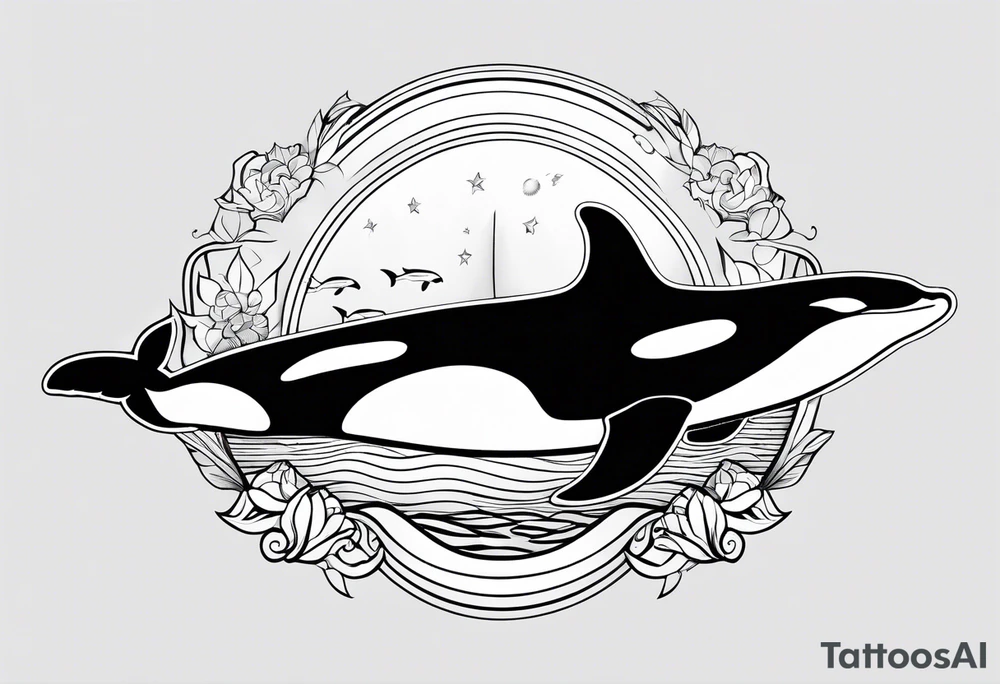 Orca outline only no shading tattoo idea