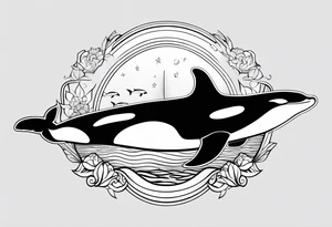 Orca outline only no shading tattoo idea