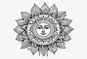 very basic sun tattoo idea