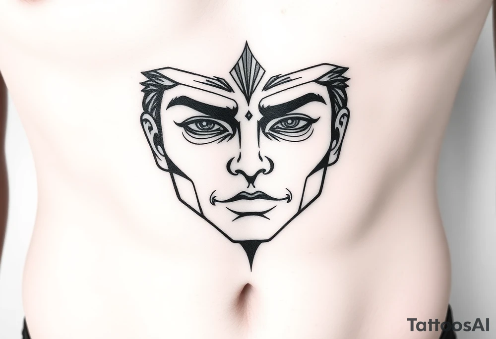 Face on stomach tattoo idea