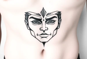 Face on stomach tattoo idea