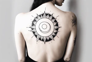 Delicate body staring at tiny sun tattoo idea