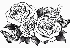 Butterflies and roses tattoo idea