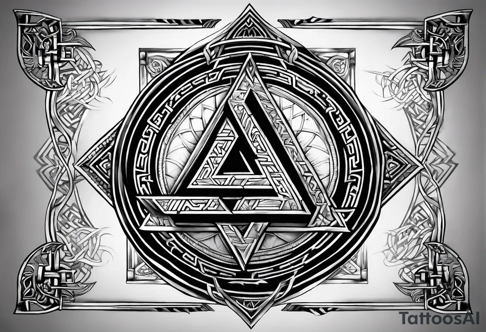 Valhalla valknut shield tattoo idea